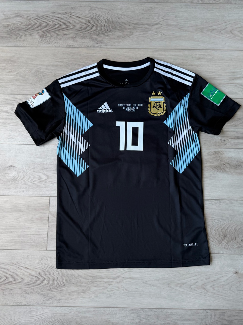 Adidas Argentina Lionel Messi #10 2018 FIFA World Cup Away Jersey Black Men’s M